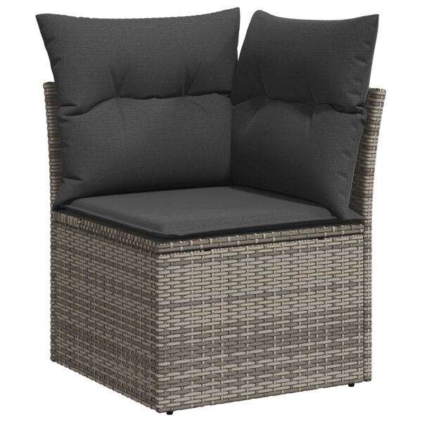 vidaXL Ensemble de canap&eacute; de jardin 8 pcs Gris polyrotin