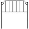 vidaXL T&ecirc;te de lit de remplacement m&eacute;tal noir 90 cm