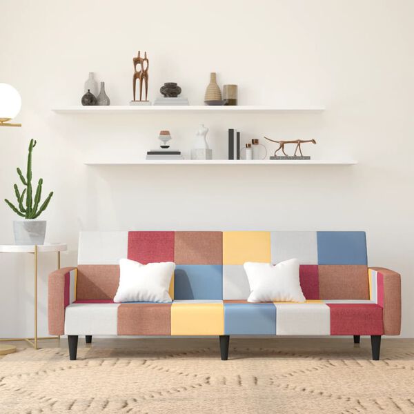 vidaXL Canap&eacute;-lit &agrave; 2 places tissu