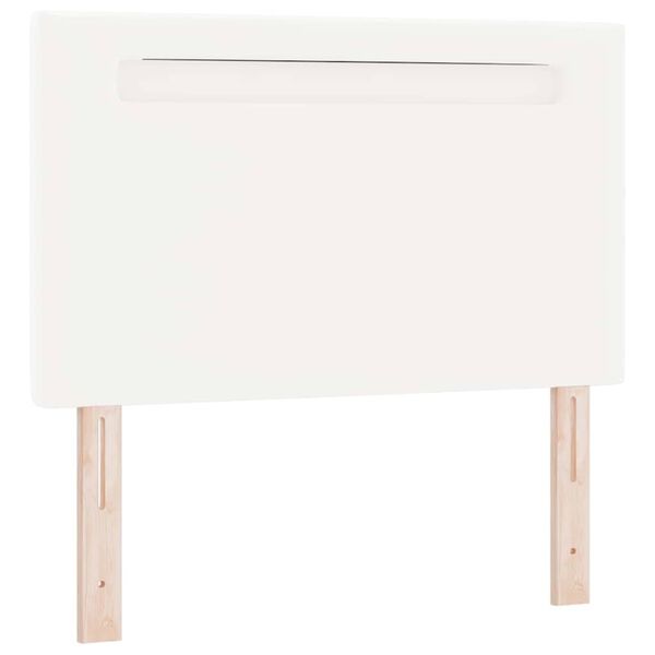 vidaXL T&ecirc;te de lit LED Blanc 90 cm Cuir synth&eacute;tique