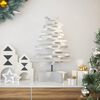 vidaXL Arbre de No&euml;l en bois pour d&eacute;coration blanc 60 cm pin massif