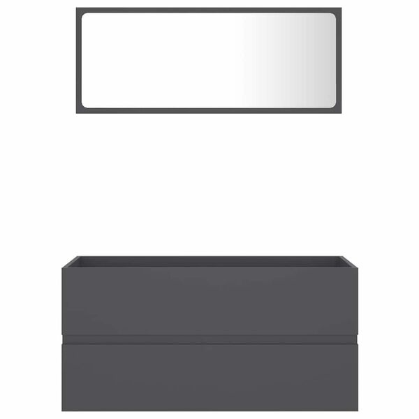 vidaXL Ensemble de meubles de salle de bain 2 pcs Gris