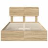 vidaXL Lit de Rangement Ch&ecirc;ne Sonoma 135 x 190 cm Bois d'ing&eacute;nierie