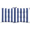 vidaXL Coussins de chaise &agrave; dossier bas lot de 4 rayures bleu et blanc