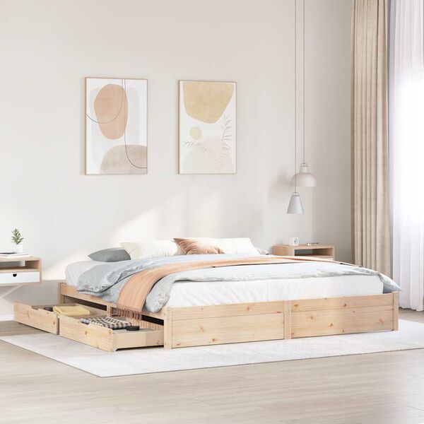 vidaXL Cadre de lit sans matelas 180x200 cm bois massif de pin