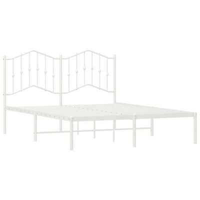 vidaXL Cadre de lit métal sans matelas et tête de lit blanc 150x200 cm