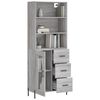 vidaXL Buffet haut Sonoma gris 69,5x34x180 cm Bois d'ing&eacute;nierie