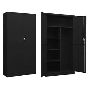vidaXL Armoire &agrave; casiers Noir 90x40x180 cm Acier