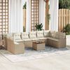 vidaXL Ensemble de canap&eacute; de jardin 11 pcs Beige et blanc