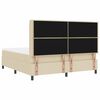vidaXL Lit &agrave; ressorts avec matelas Cr&egrave;me 180 x 200 cm tissu