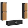 vidaXL Ensemble meuble TV 6 pcs Noir Bois d'ing&eacute;nierie