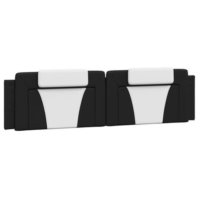 vidaXL Cadre de lit avec lumières LED noir blanc 200x200 cm similicuir