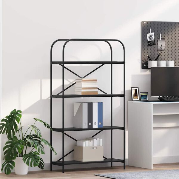 vidaXL &Eacute;tag&egrave;re Ch&ecirc;ne noir 80 x 30 x 146 cm Bois d'ing&eacute;nierie