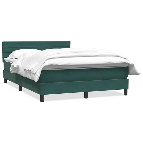vidaXL Sommier &agrave; lattes de lit et matelas vert fonc&eacute; 160x220cm velours
