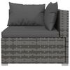 vidaXL Salon de jardin 10 pcs avec coussins R&eacute;sine tress&eacute;e Gris