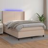 vidaXL Sommier &agrave; lattes de lit matelas LED Cappuccino 140x200 cm