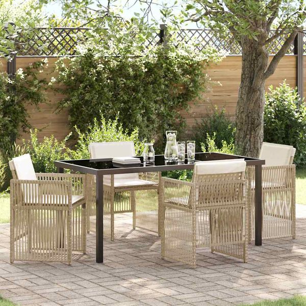 vidaXL Ensemble de salle à manger pour jardin 5 pcs Beige