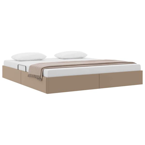 vidaXL Lit de Rangement avec matelas Cappuccino 180 x 200 cm Faux cuir