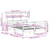 vidaXL Lit biblioth&egrave;que sans matelas 140x190 cm bois de pin massif