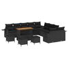 vidaXL Ensemble de canap&eacute; de jardin 14 pcs Noir polyrotin