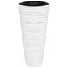 vidaXL Jardini&egrave;re et int&eacute;rieur amovible blanc 18/45L PP aspect rainur&eacute;