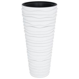 vidaXL Jardini&egrave;re et int&eacute;rieur amovible blanc 18/45L PP aspect rainur&eacute;