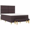 vidaXL Lit &agrave; ressorts avec matelas Marron fonc&eacute; 160 x 200 cm tissu