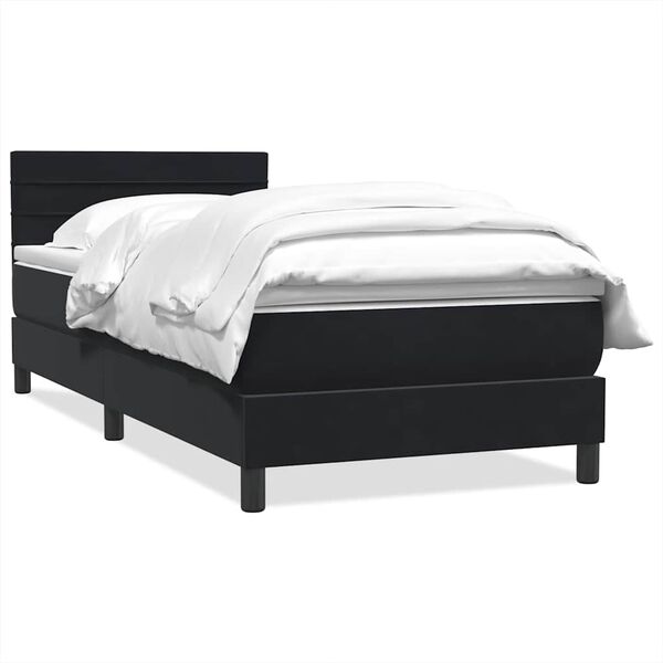 vidaXL Sommier &agrave; lattes de lit avec matelas noir 80x210 cm velours