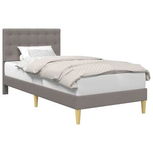 vidaXL Cadre de lit avec t&ecirc;te de lit Taupe 100 x 200 cm Tissu