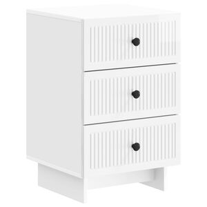 vidaXL Cabinet de chevet avec tiroir Blanc brillant 43 x 41 x 66,5 cm