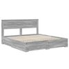 vidaXL Cadre de lit Gris Sonoma 200 x 200 cm Bois d'ing&eacute;nierie