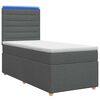vidaXL Lit boxspring LED avec matelas Gris fonc&eacute; 90 x 190 cm Tissu