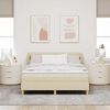 vidaXL Lit &agrave; ressorts avec matelas Cr&egrave;me 140 x 190 cm tissu