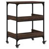 vidaXL Chariot de cuisine ch&ecirc;ne marron 60x41x80,5 cm bois d'ing&eacute;nierie
