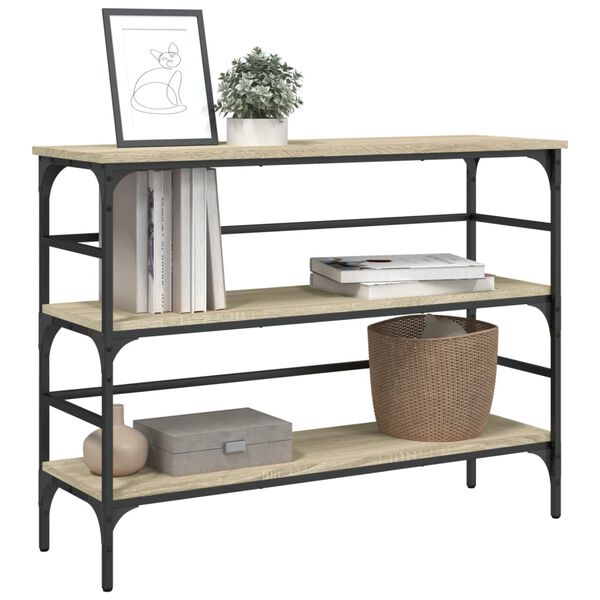 vidaXL Table console ch&ecirc;ne sonoma 100x32x75 cm bois d'ing&eacute;nierie