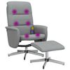 vidaXL Fauteuil inclinable de massage et repose-pied gris clair tissu