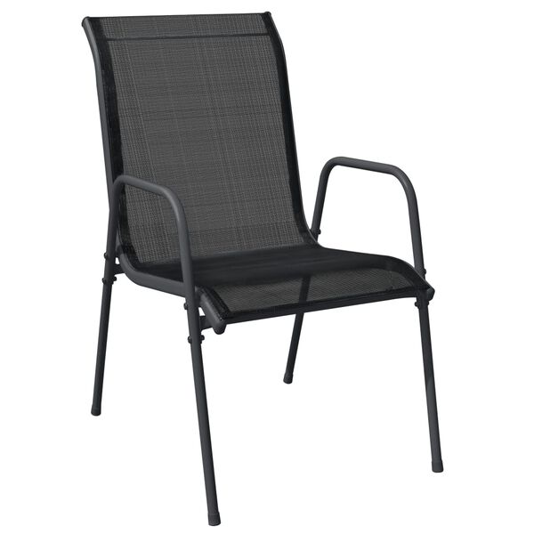 vidaXL Ensemble à manger de jardin 5 pcs noir textilène et acier