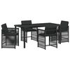 vidaXL Ensemble de salle &agrave; manger pour jardin 5 pc Noir polyrotin