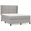 vidaXL Sommier &agrave; lattes de lit avec matelas Gris clair 140x190cm Tissu