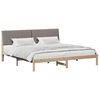 vidaXL Cadre de lit avec t&ecirc;te de lit Marron 200 x 200 cm Pin massif