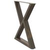 vidaXL Pieds de table &agrave; manger 2 pi&egrave;ces Acier naturel 70 x (72-73,3) cm Acier
