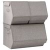 vidaXL Bo&icirc;tes de rangement empilables 3 pcs Tissu Gris