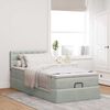 vidaXL Cadre de lit ottoman et matelas gris clair 100x200 cm velours