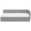 vidaXL Cadre de lit d'angle avec matelas Gris clair 90 x 200 cm tissu