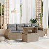 vidaXL Salon de jardin avec coussins 5 pcs beige r&eacute;sine tress&eacute;e