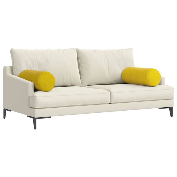 vidaXL Coussins d'accent 2 pcs Jaune &Oslash; 25 x 70 cm