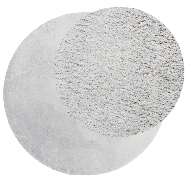 vidaXL Tapis HUARTE &agrave; poils courts doux et lavable gris &Oslash; 160 cm