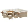 vidaXL Ensemble de canap&eacute; de jardin 13 pc Beige polyrotin