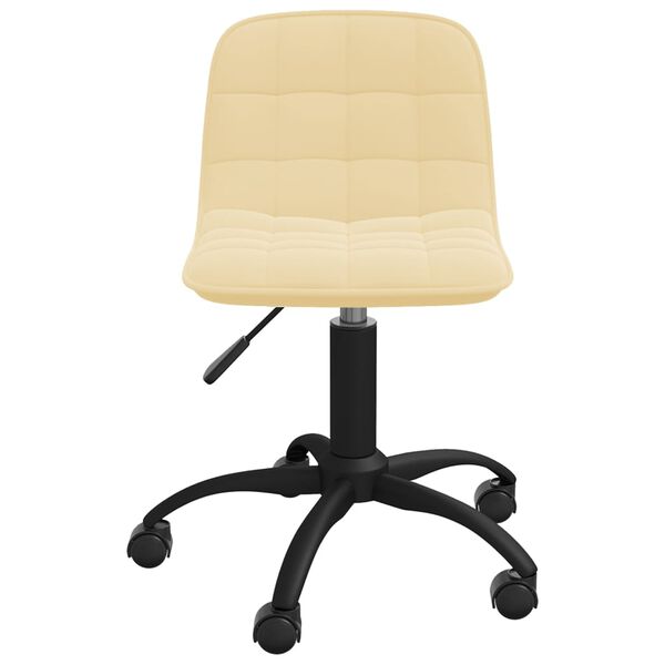 vidaXL Chaise pivotante de salle &agrave; manger Cr&egrave;me Velours