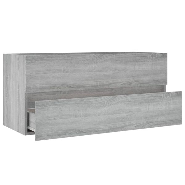 vidaXL Armoire d'&eacute;vier Sonoma gris 100x38,5x45 cm Bois d'ing&eacute;nierie